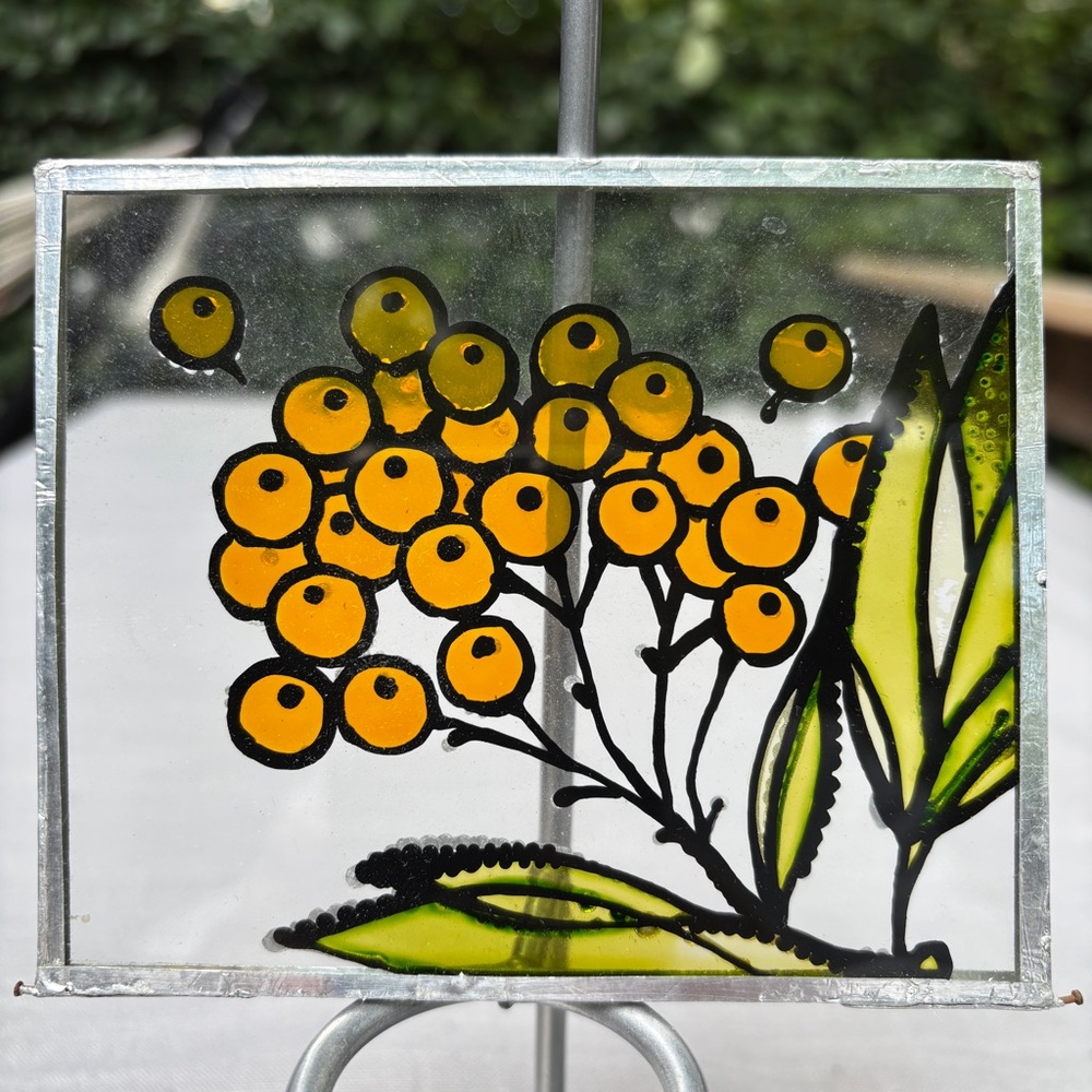 Petite Handmade Mimosa Flower Suncatcher 4.75” x 4”